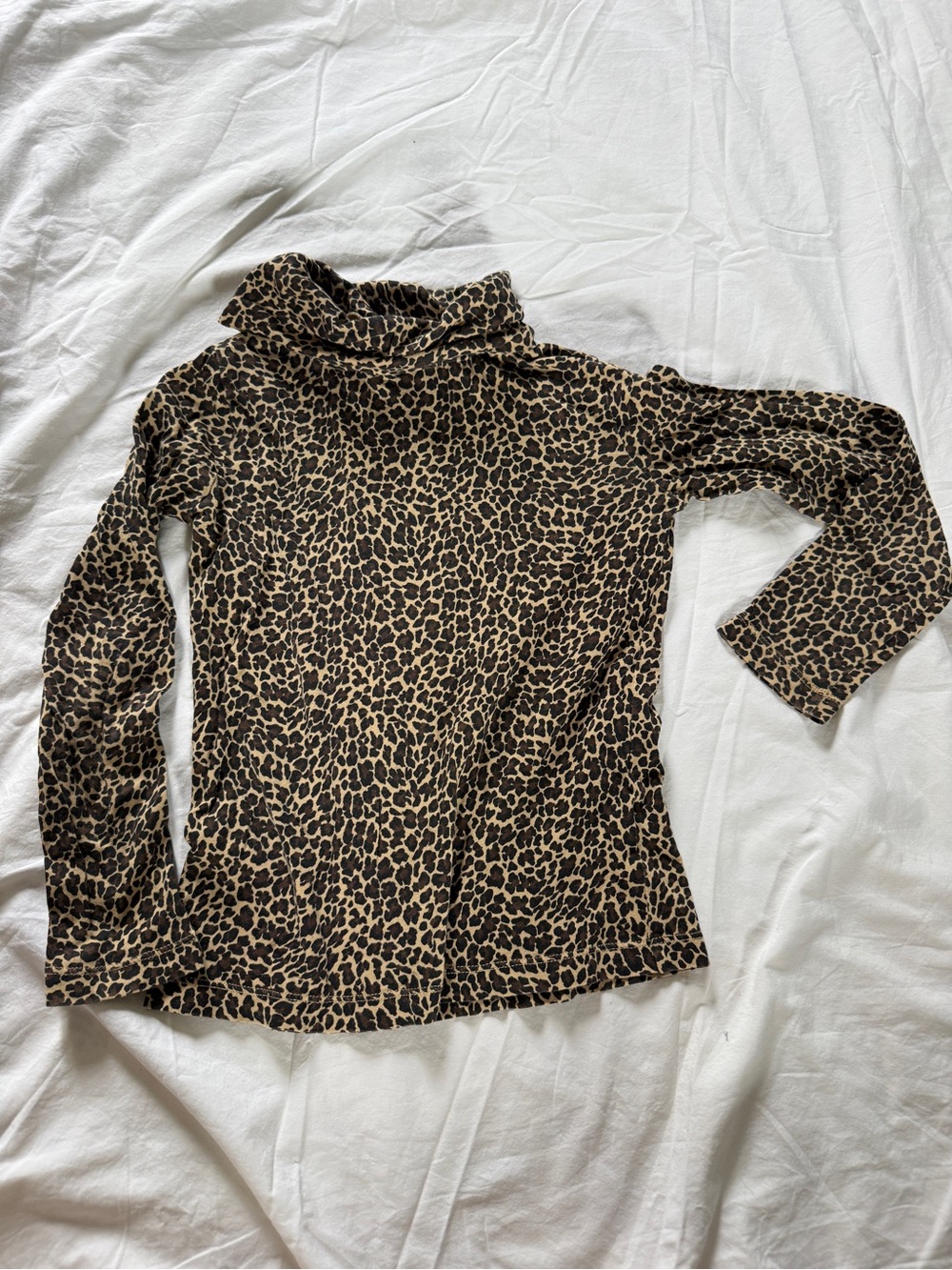 Crewcuts leopard print girls tissue turtleneck 6/7
